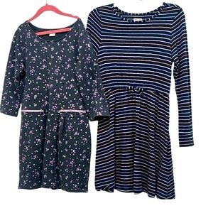 Gymboree girls bundle of 2 long sleeve dresses sizes 10-12 and 12
